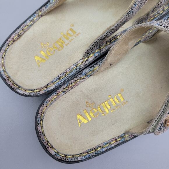 Alegria Venice Fawn Leather Slide Sandals Triple Strap Comfort Size 7 - 7.5 - Picture 8 of 13